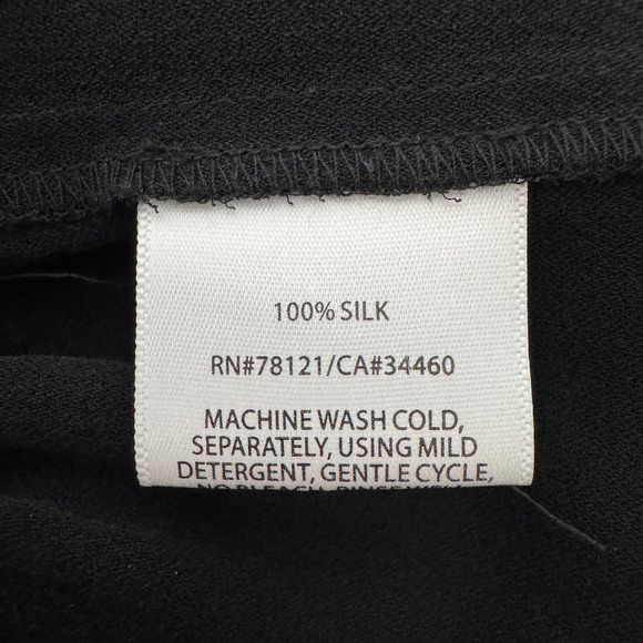 Eileen Fisher Silk Jogger Pants XL Black Elastic Waist Tapered Minimalist Luxe - Picture 8 of 9